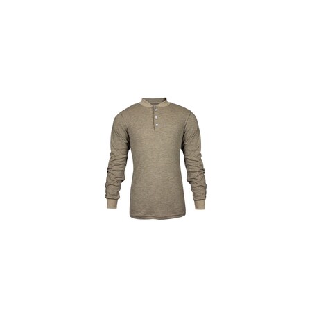 National Safety Apparel TAN LONG SLEEVE HENLEY, SIZE LG, CARBONCOMFORT,  C541NTNBSLSLG